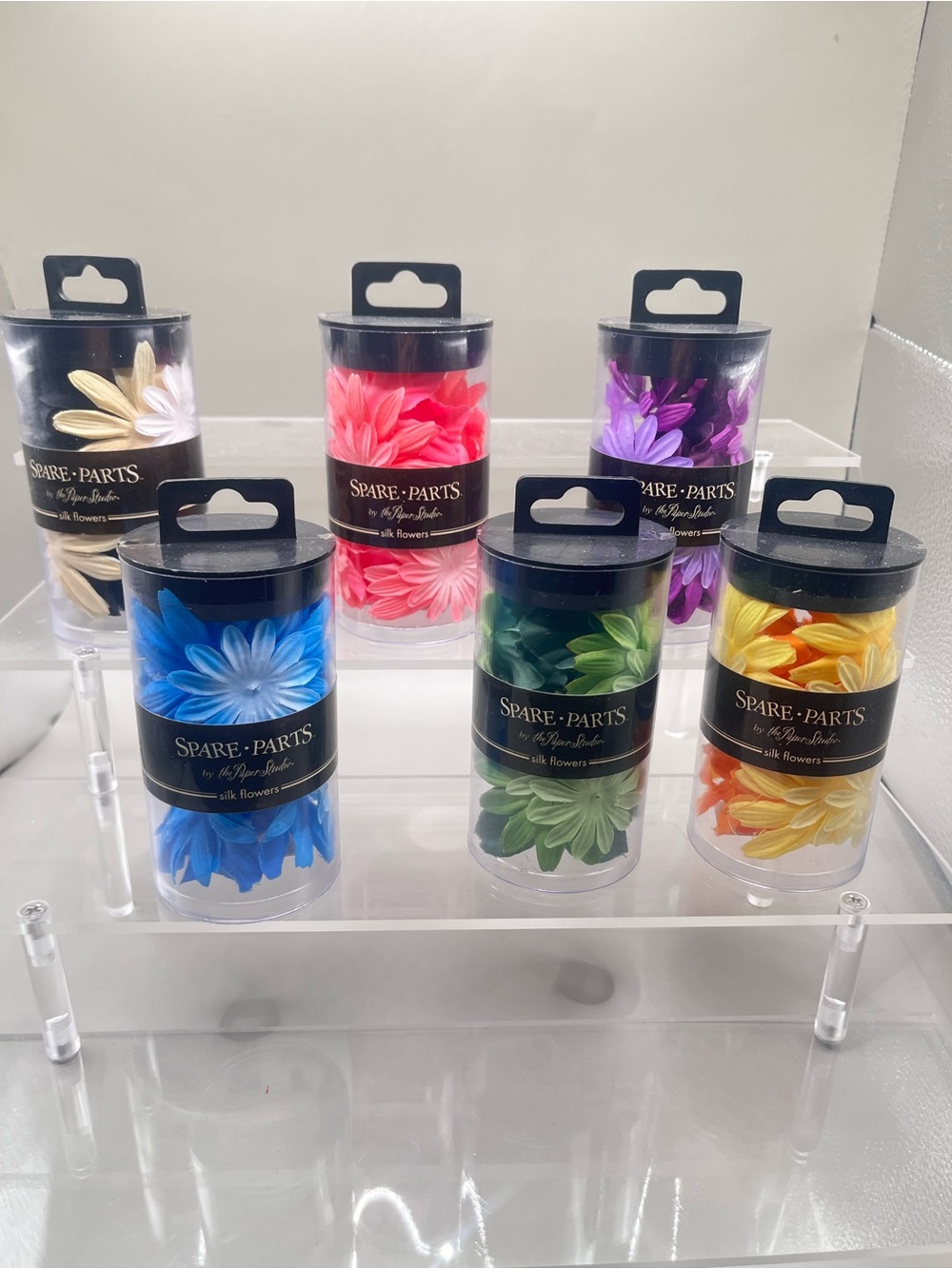 Paper Studio Scrapbooking Crafts Spare Parts Colorful Silk Flowers-Lot